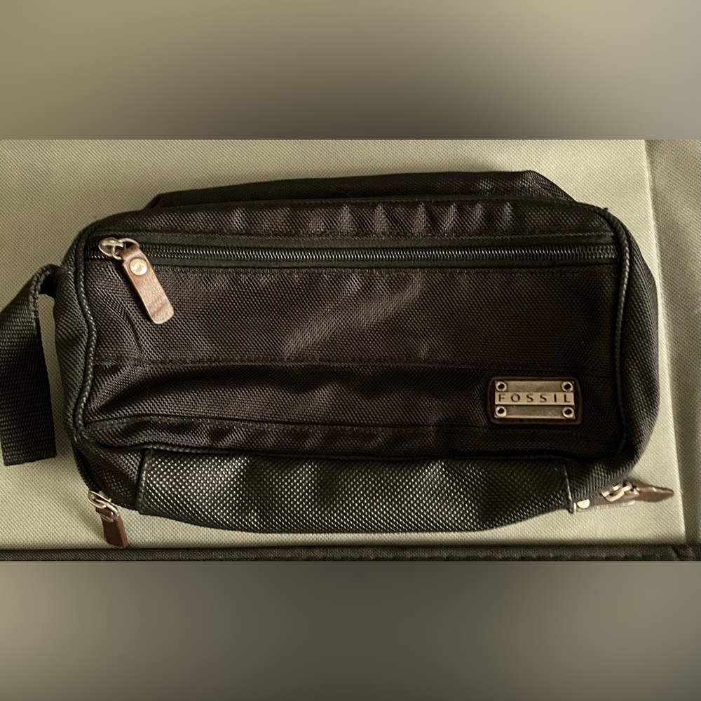 Fossil Travel Makeup Toiletry Bag Black